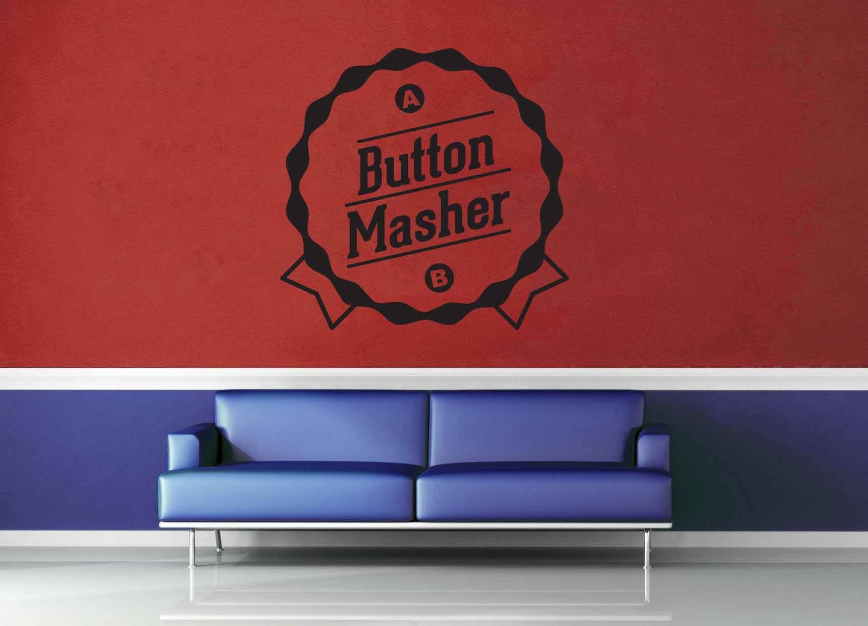 Button Masher - Gamer decor - Wall Decal - geekerymade