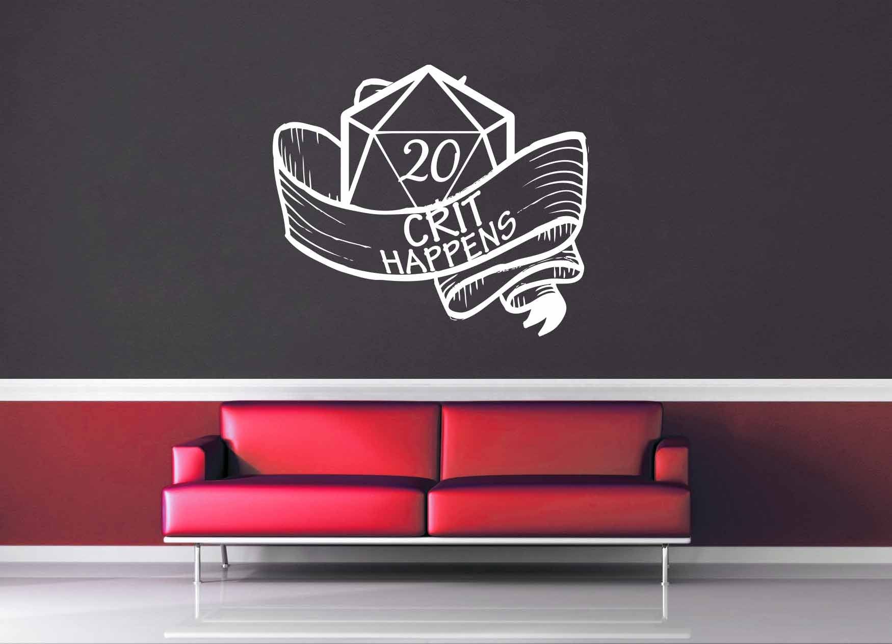 Crit Happens - Gamer decor - Wall Decal - geekerymade