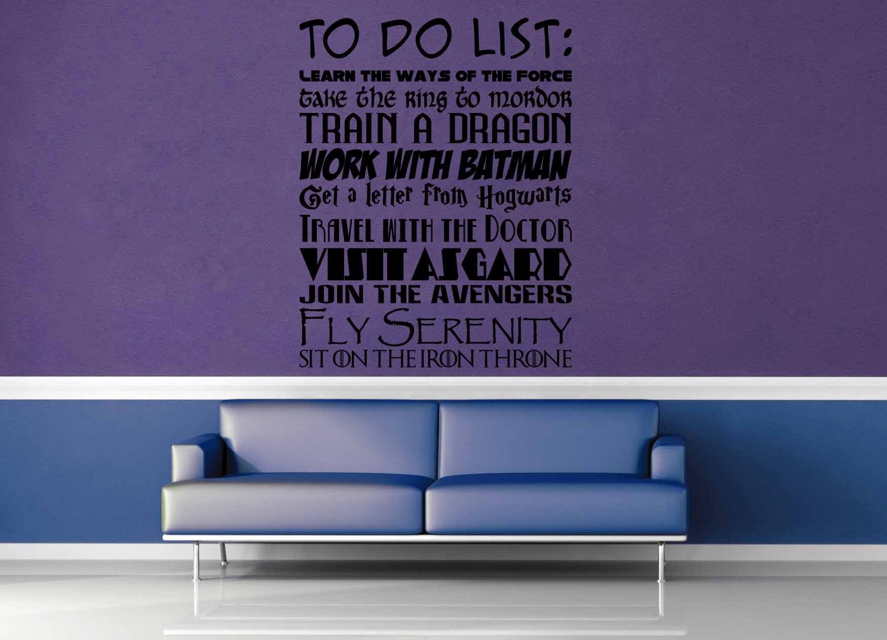 Fandom To Do List - Wall Decal - geekerymade