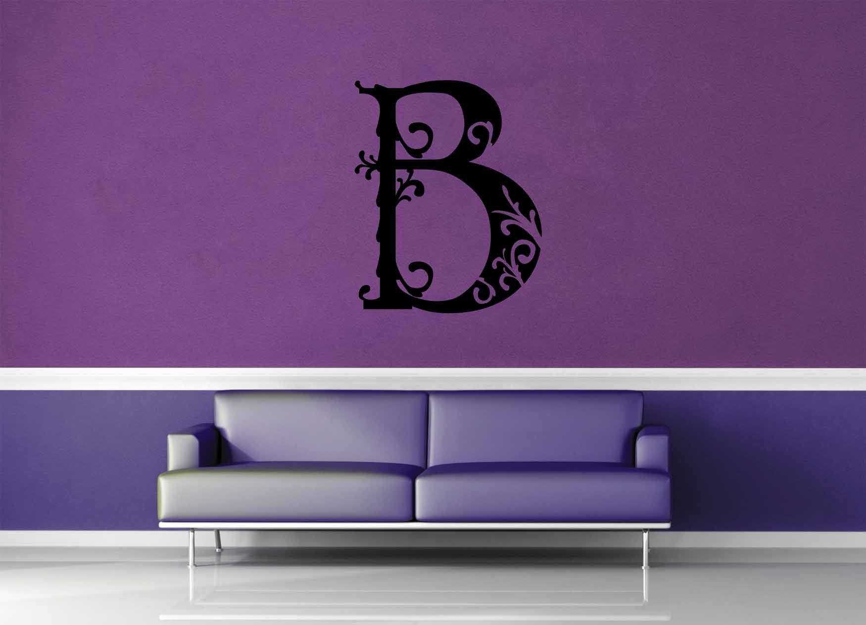 Floral Monogram - B - Wall Decal - geekerymade