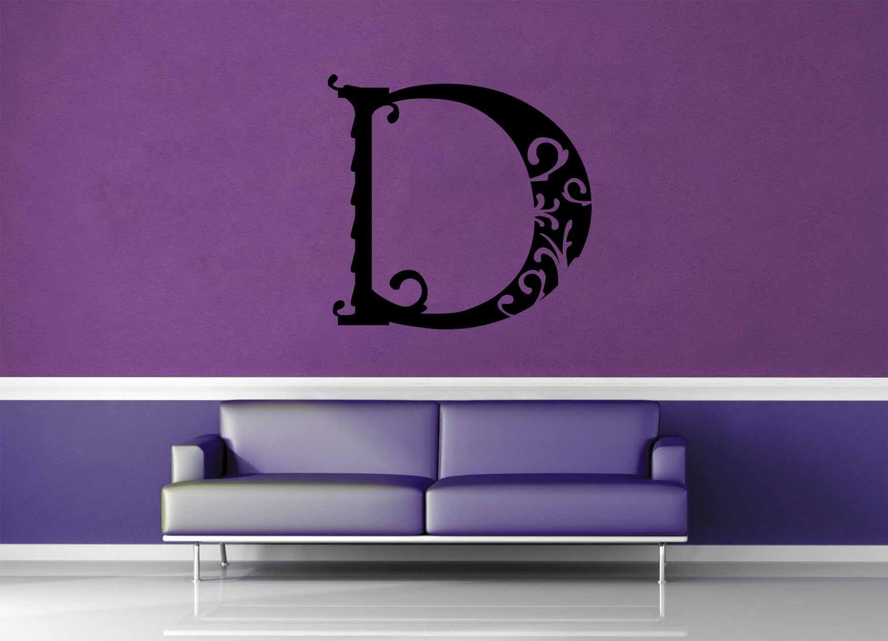 Floral Monogram - D - Wall Decal - geekerymade