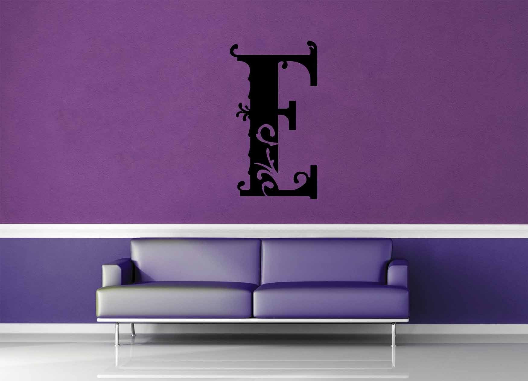 Floral Monogram - E - Wall Decal - geekerymade
