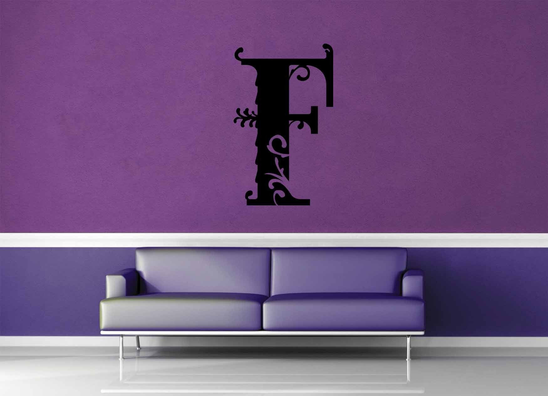 Floral Monogram - F - Wall Decal - geekerymade
