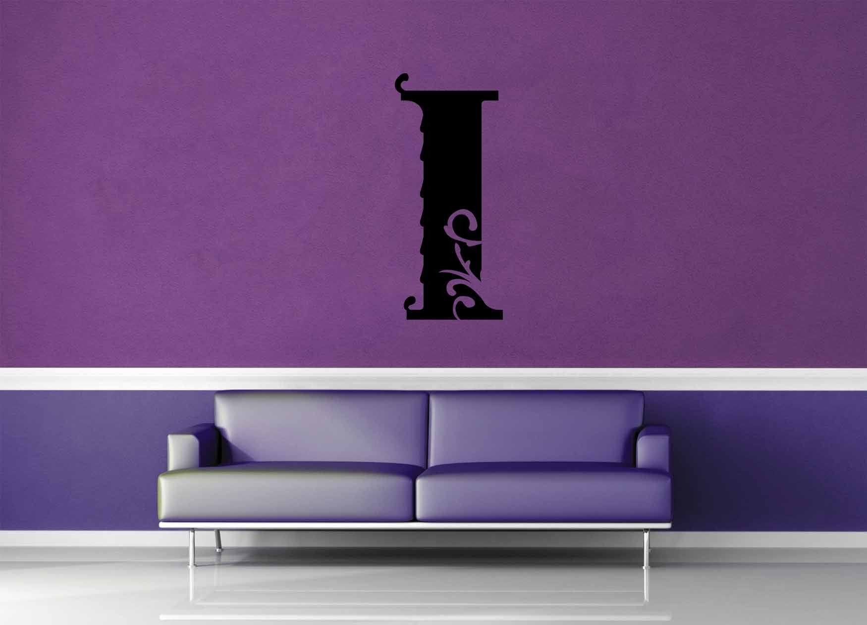 Floral Monogram - I - Wall Decal - geekerymade