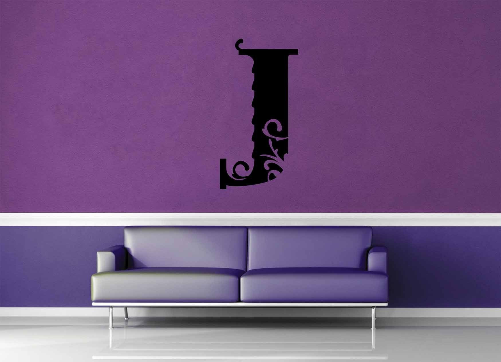 Floral Monogram - J - Wall Decal - geekerymade