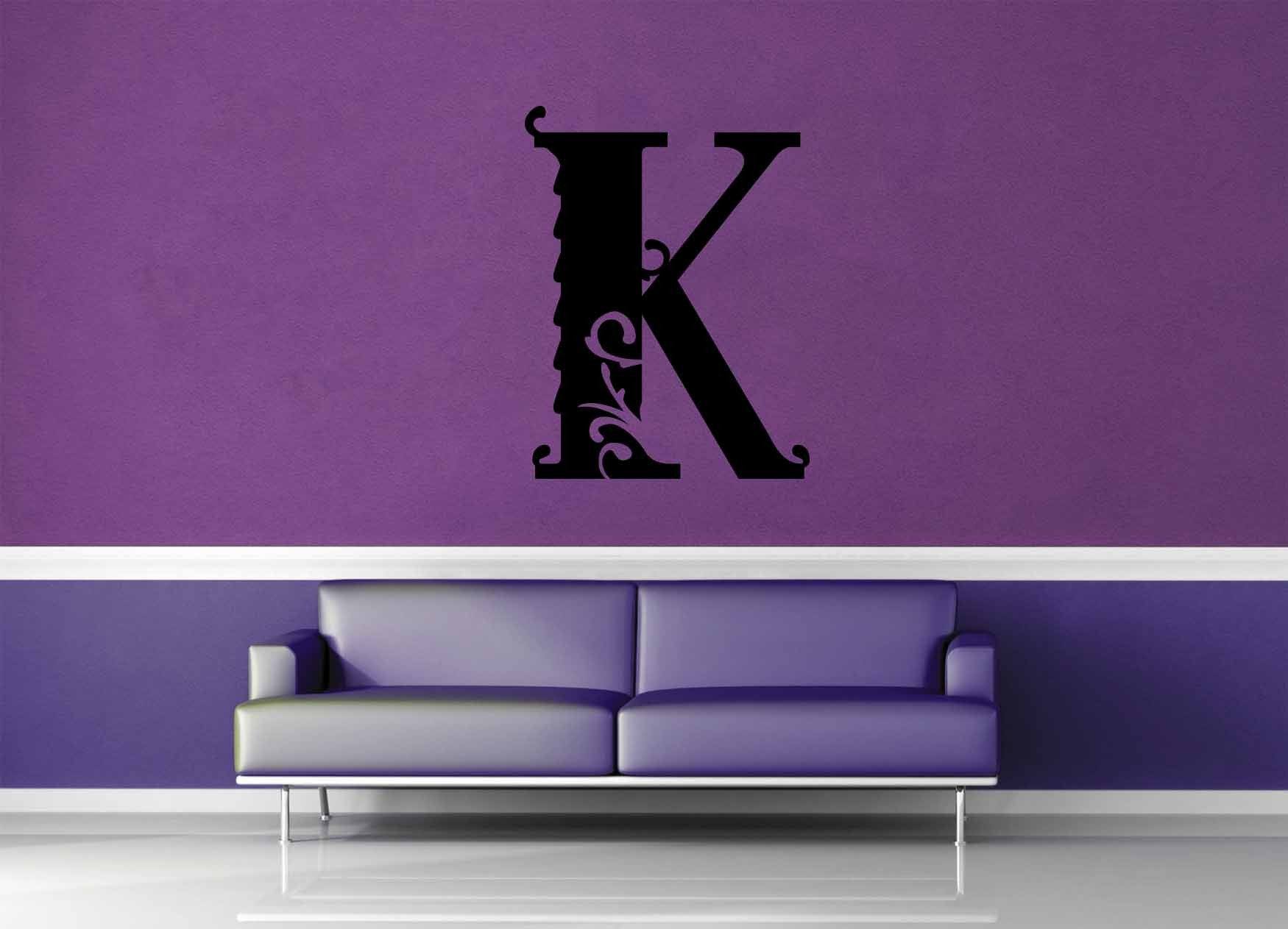 Floral Monogram - K - Wall Decal - geekerymade