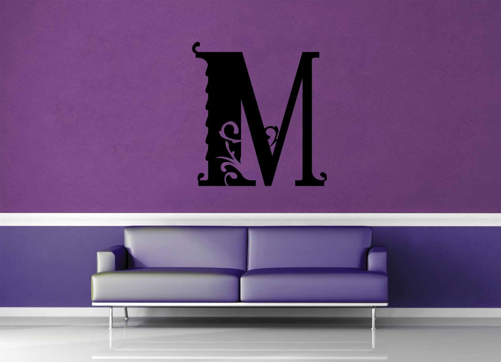 Floral Monogram - M - Wall Decal - geekerymade
