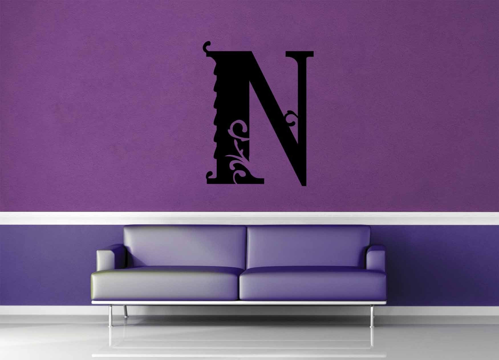 Floral Monogram - N - Wall Decal - geekerymade