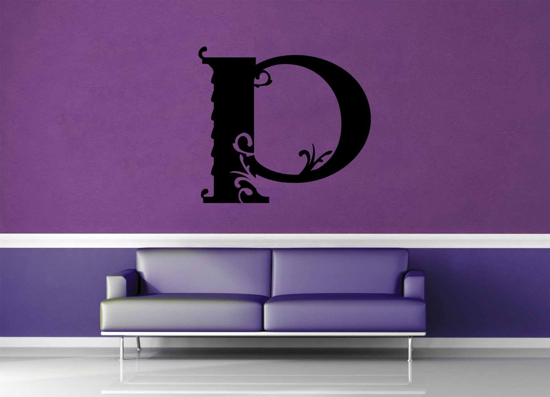 Floral Monogram - P - Wall Decal - geekerymade