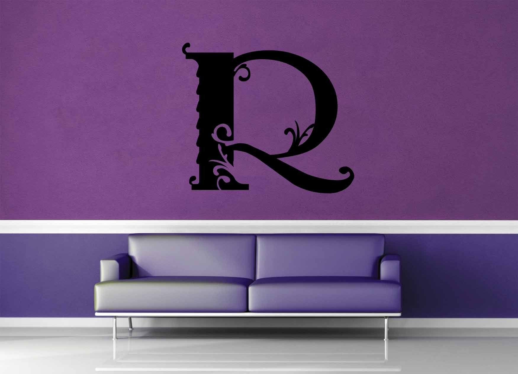 Floral Monogram - R - Wall Decal - geekerymade
