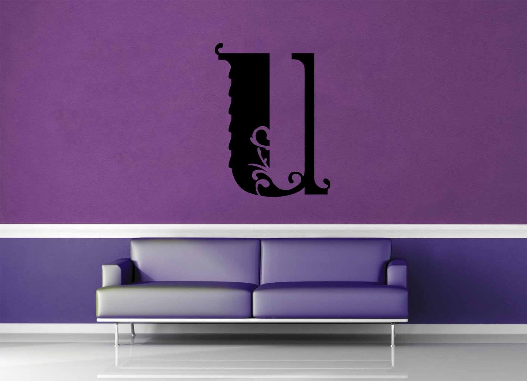 Floral Monogram - U - Wall Decal - geekerymade