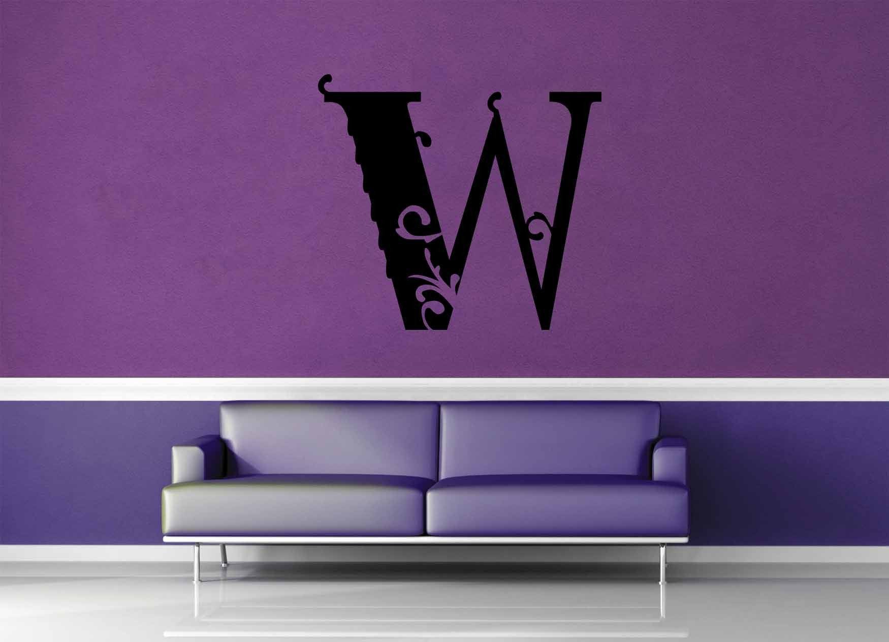 Floral Monogram - W - Wall Decal - geekerymade