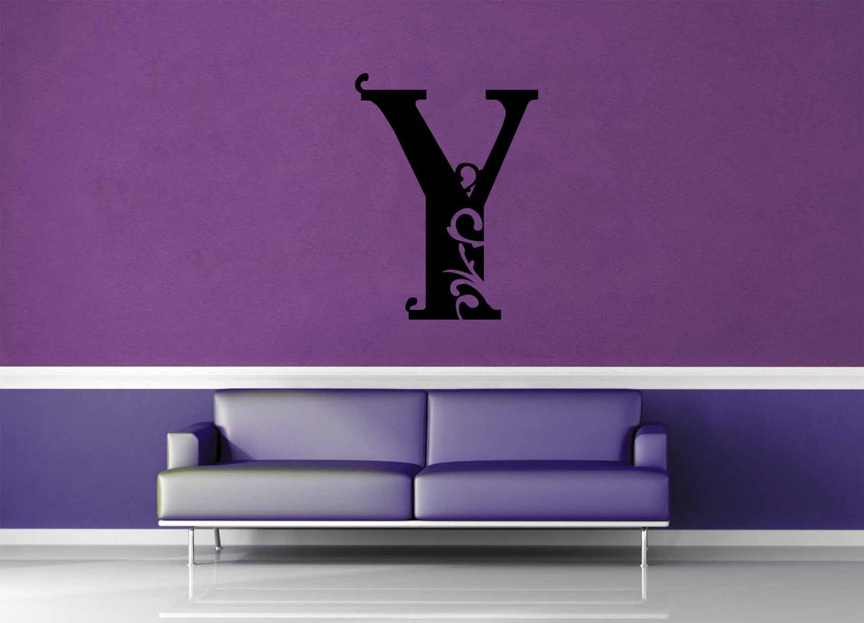 Floral Monogram - Y - Wall Decal - geekerymade