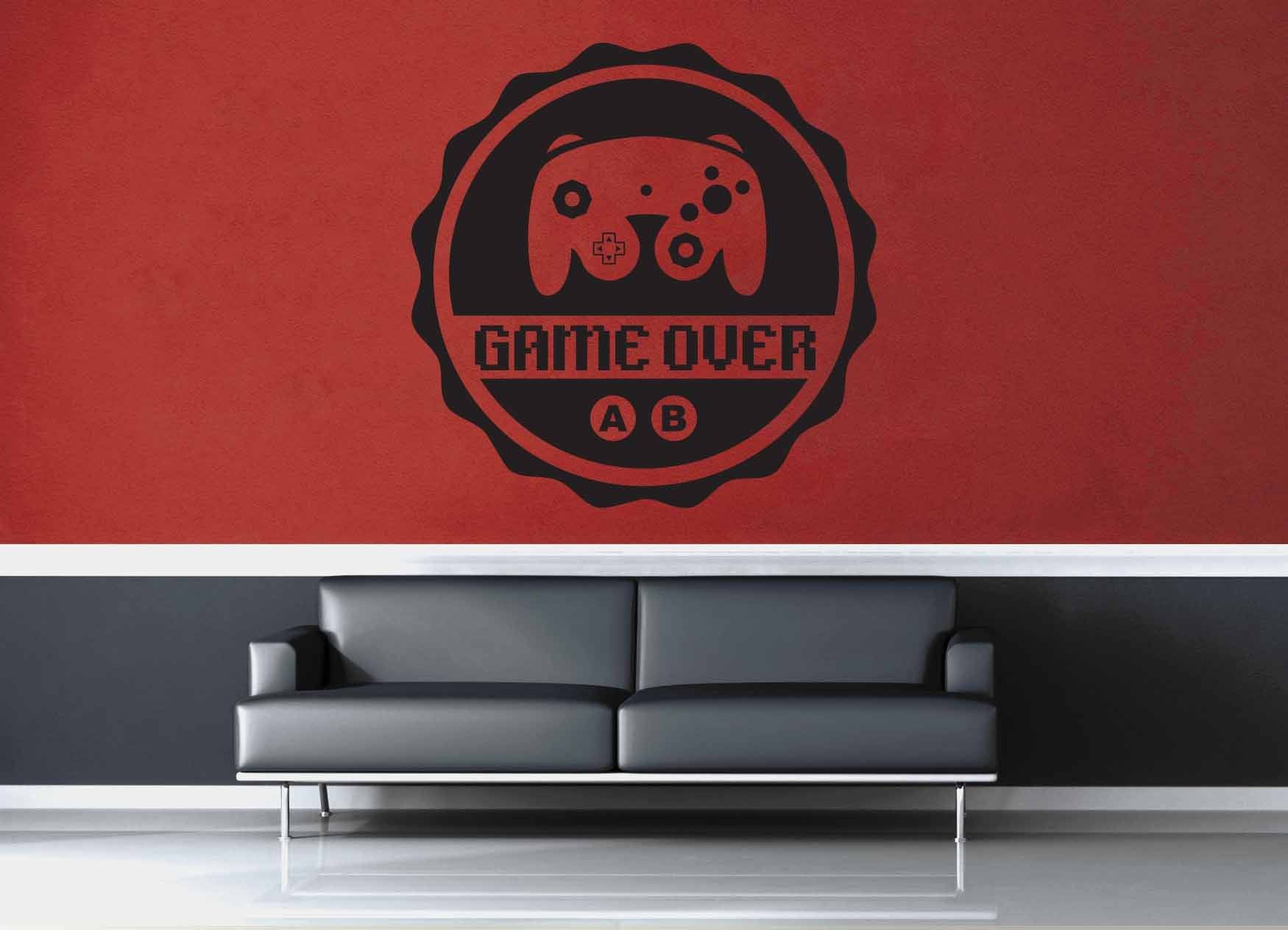 Game Over - Gamer decor - Wall Decal - geekerymade