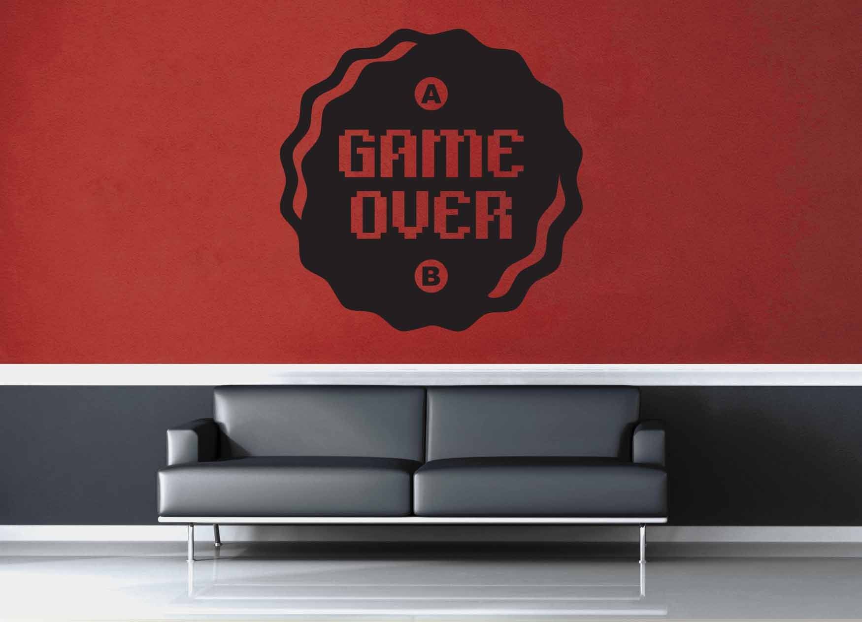 Game Over Button - Gamer decor - Wall Decal - geekerymade