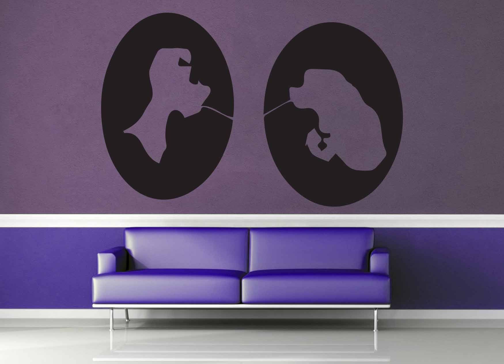 Lady and the Tramp Cameo Set - Wall Decal - geekerymade