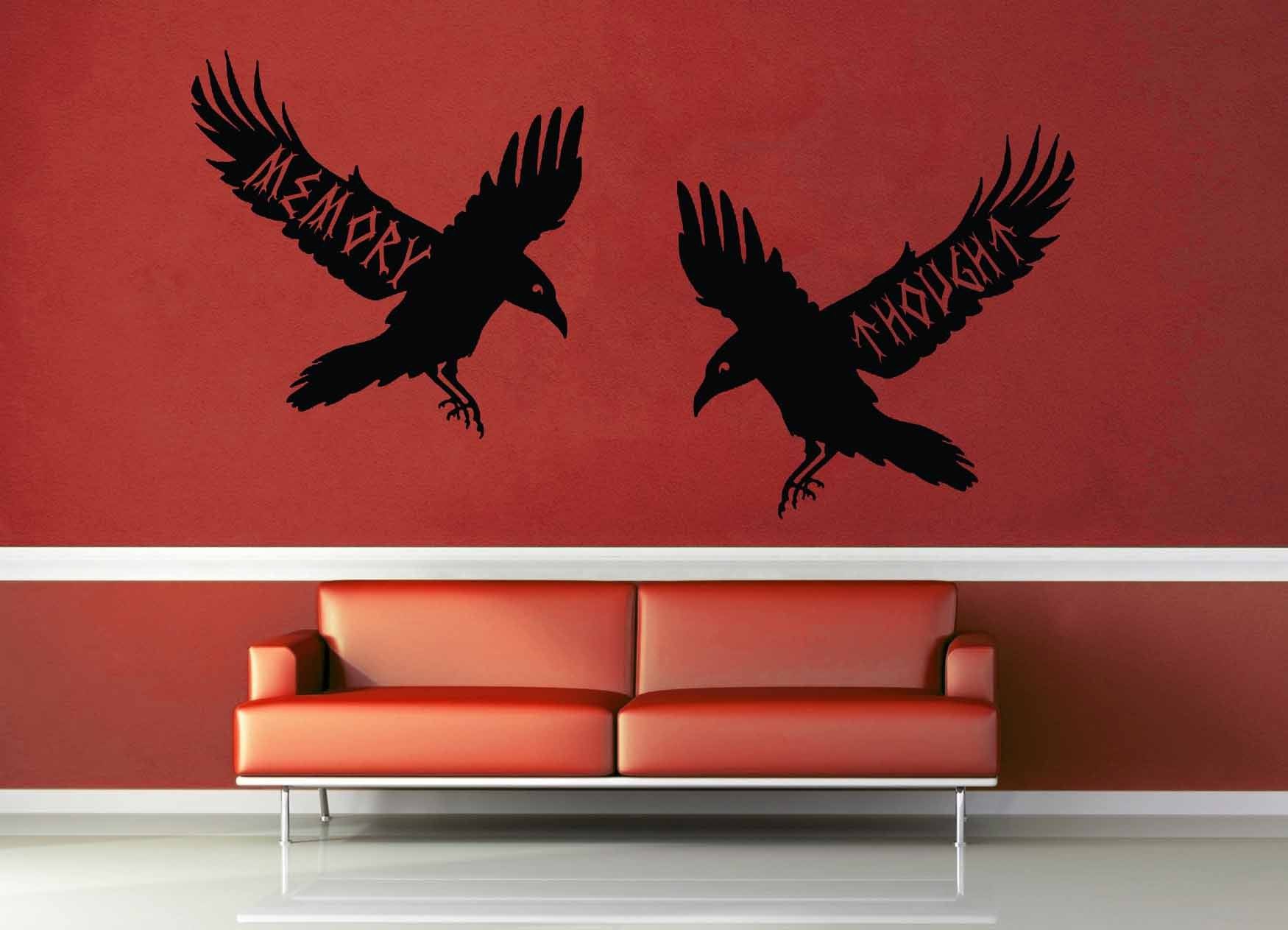 Huginn and Muninn - Norse Mythology - Wall Decal - geekerymade