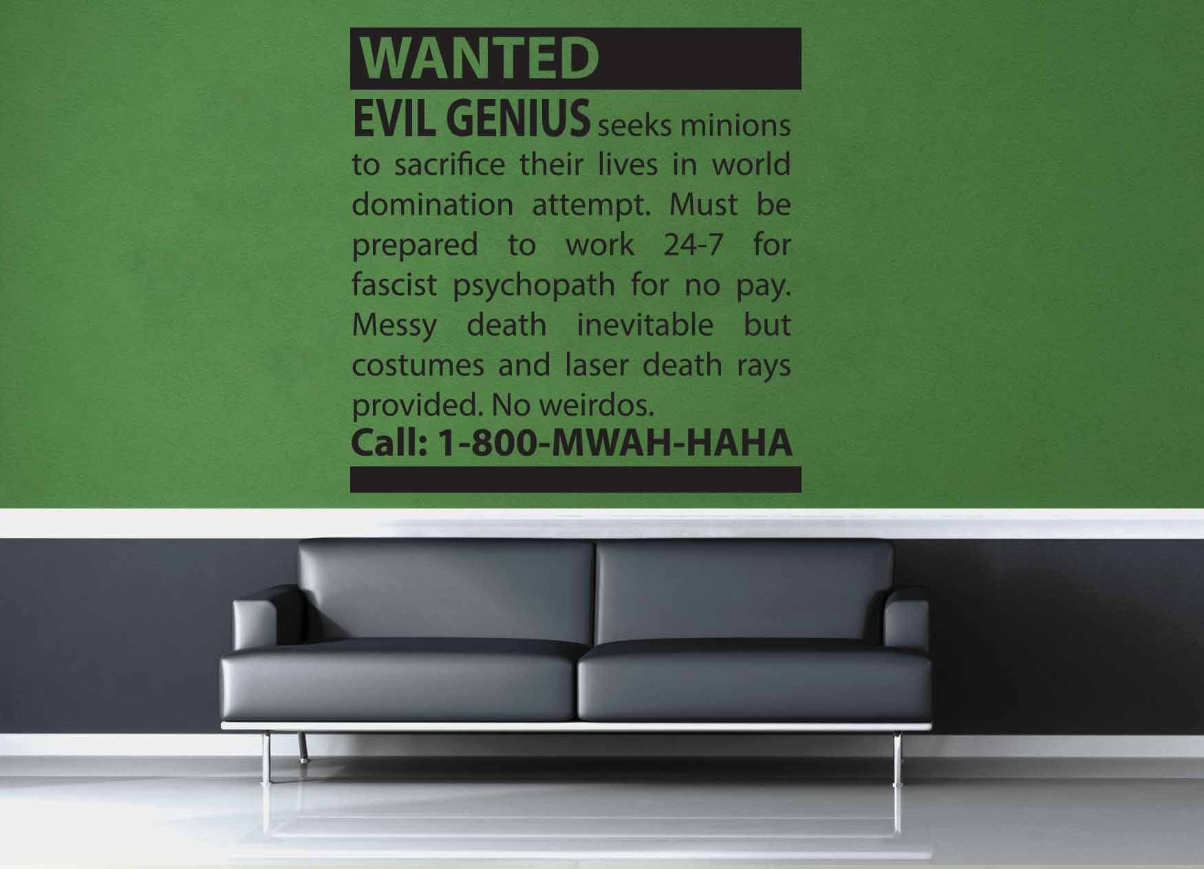 Minions Wanted - Wall Decal - geekerymade