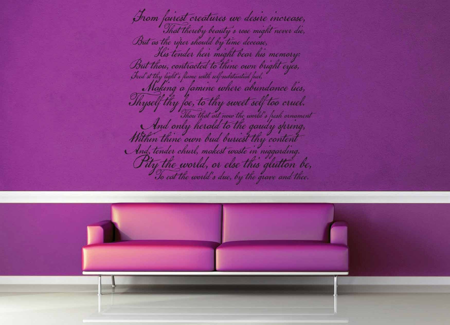 Shakespeare Sonnet No 1 - Wall Decal - geekerymade