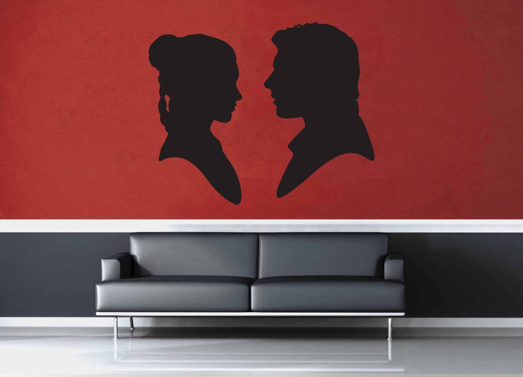 Leia and Han Solo Silhouette Set - Star Wars - Wall Decal - geekerymade