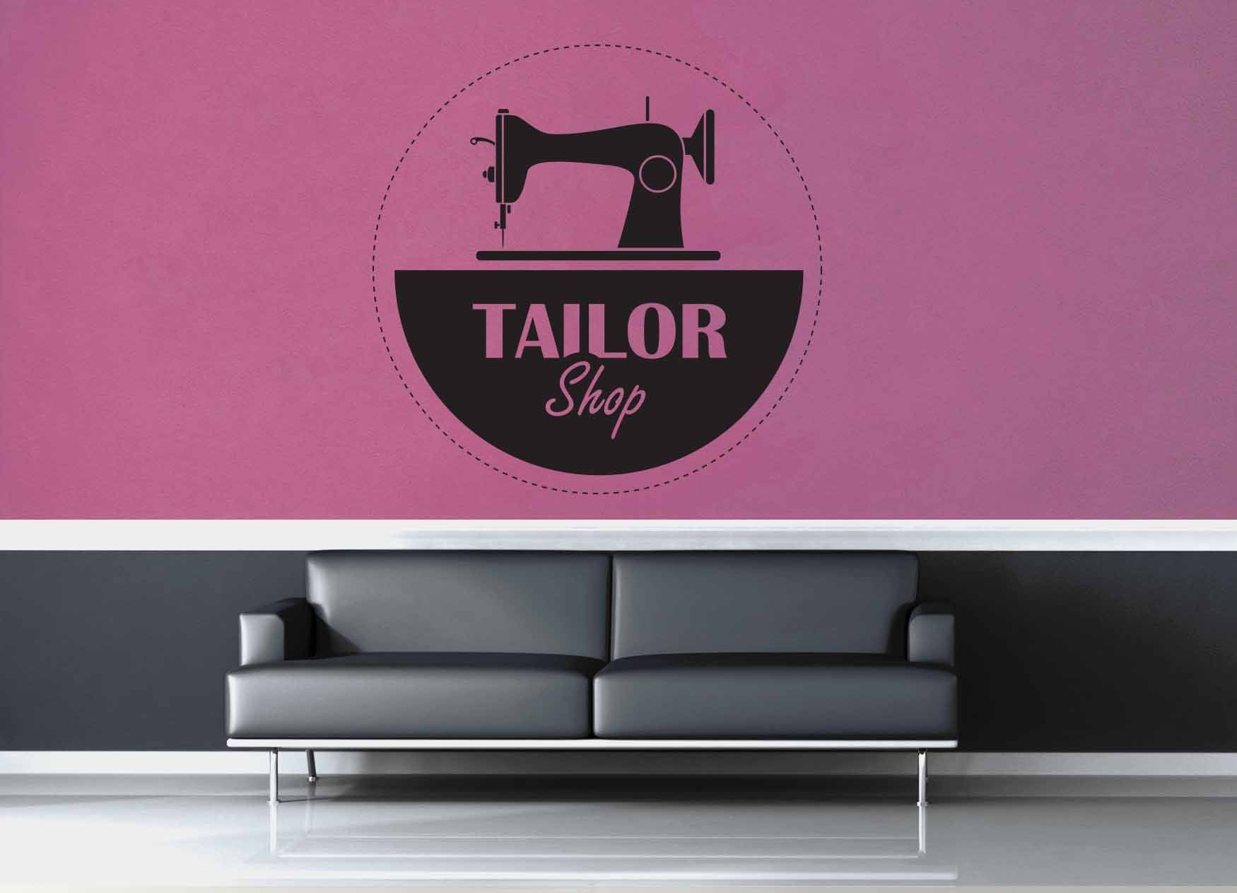 Sewing Machine Tailor Shop Sign - Wall Decal - geekerymade