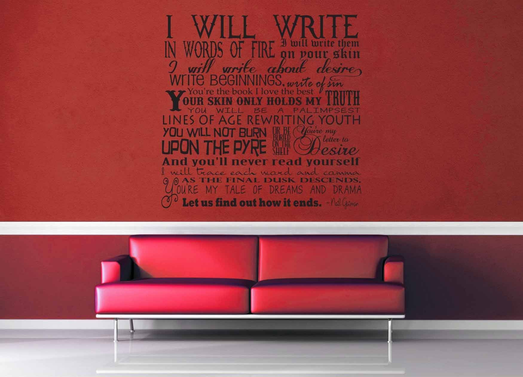 Words of Fire - Neil Gaiman Quote - Wall Decal - geekerymade