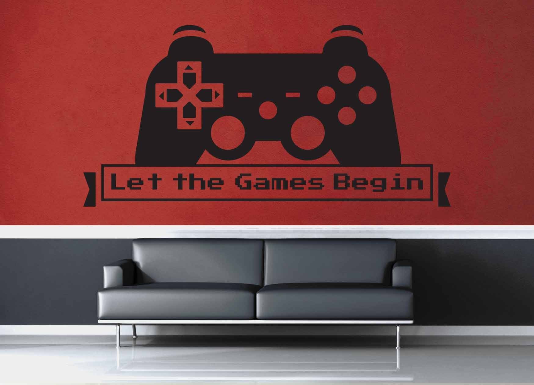 Let the Games Begin - Gamer decor - Wall Decal - geekerymade